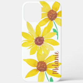 Aquarellblumen Gelbe Blüten Mit Monogramm Case-Mate iPhone Hülle