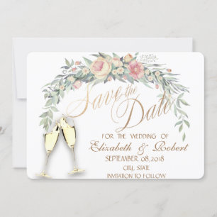 Aquarellblumen, gepunktet, Gläser Save The Date