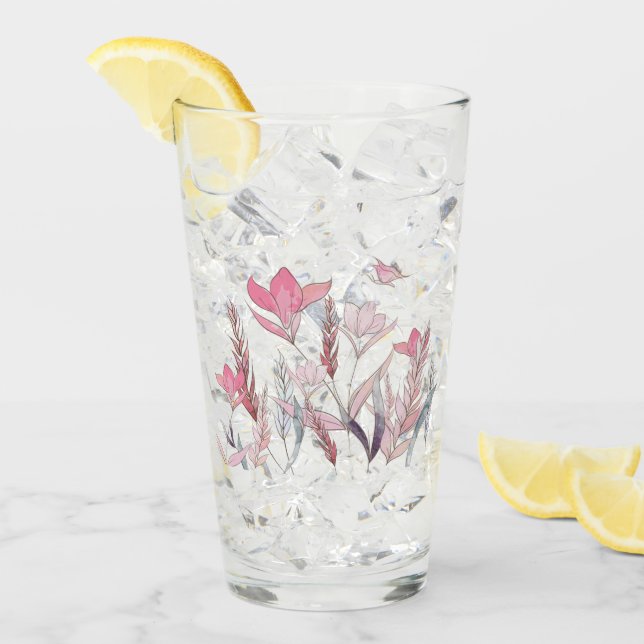 Aquarellblumen Glas (Vorderseite Ice)