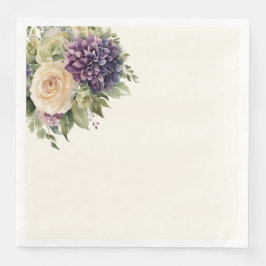 Aquarellblumen-Hochzeitsblumen- Serviette