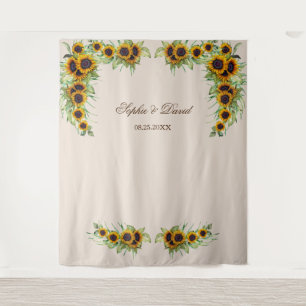 Aquarellblumen Hochzeitskabine Foto Hintergrund Wandteppich