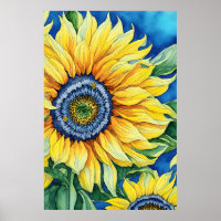 Aquarellblumen im hellblauen Hintergrund