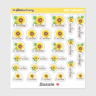 Aquarellblumen Individuelle Name Labels | Schule