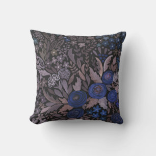 Aquarellblumen kleine Blume Rose Seefahrt braun l Kissen