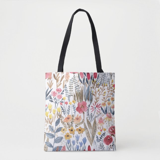 Aquarellblumen, lebendiges, nahtloses Patter (Vorderseite)
