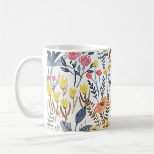 Aquarellblumen, lebendiges, nahtloses Patter Kaffeetasse