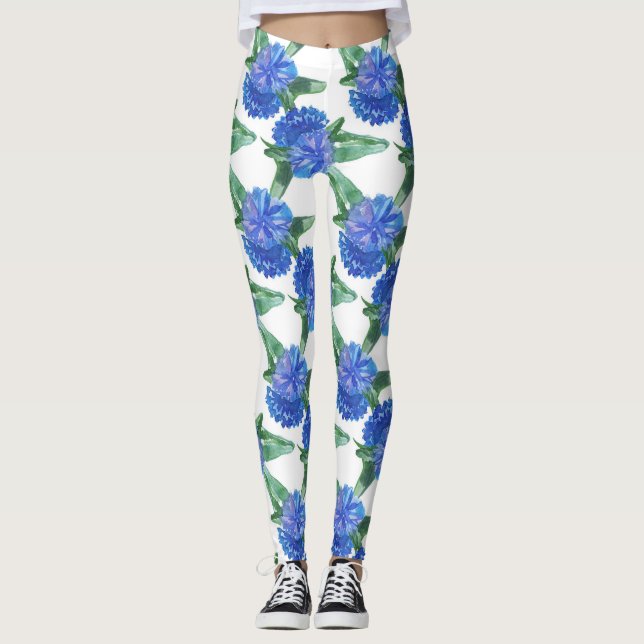Aquarellblumen Leggings (Vorderseite)