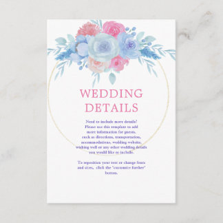 Aquarellblumen Moderne Botanische Hochzeit Begleitkarte