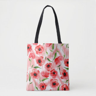 Aquarellblumen: Mohn-Pfingstrose-Ikat.
