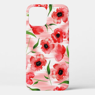Aquarellblumen: Mohn-Pfingstrose Ikat. Case-Mate iPhone Hülle