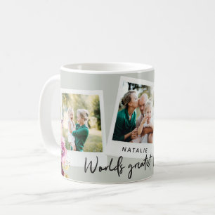 Aquarellblumen, Multi-Foto weltbeste Mama Kaffeetasse