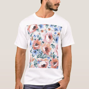 Aquarellblumen, nahtlose Musterillustration. T-Shirt