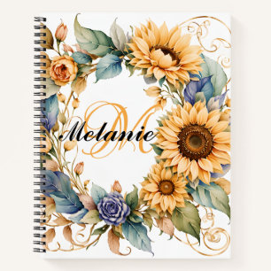 Aquarellblumen Name und Tasse des Blutes und Mon Notizbuch
