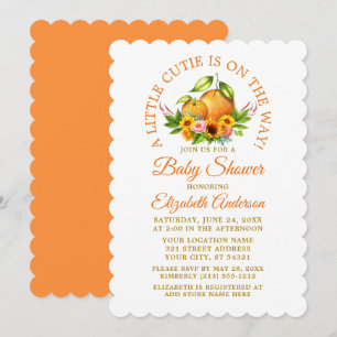 Aquarellblumen Orangen Eine kleine Süsse Dusche Einladung