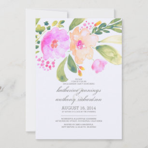 Aquarellblumen-Party lädt ein Einladung