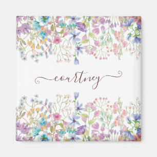 Aquarellblumen personalisiert magnet