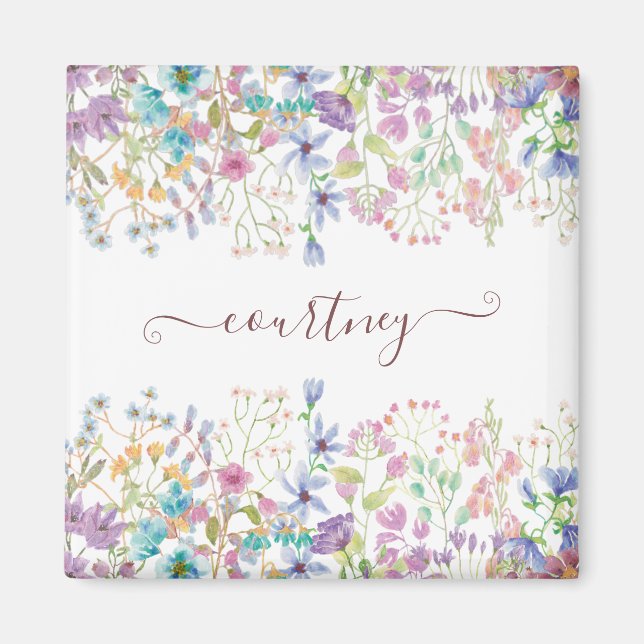 Aquarellblumen personalisiert magnet (Vorne)