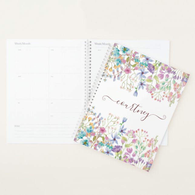 Aquarellblumen personalisiert planer (Anzeige)