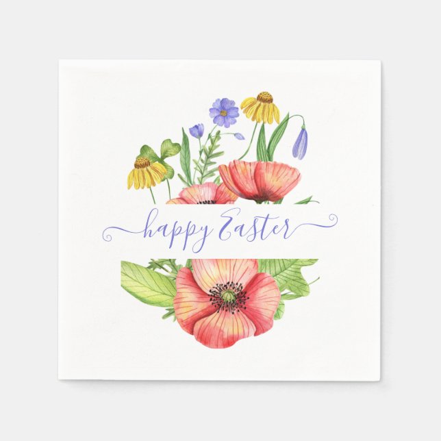 Aquarellblumen personalisiert serviette (Vorderseite)