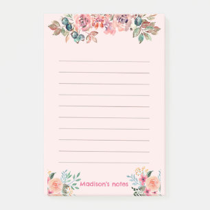 Aquarellblumen  post-it klebezettel