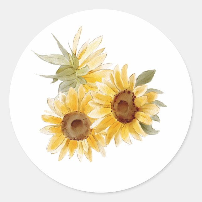 Aquarellblumen Runder Aufkleber (Vorderseite)