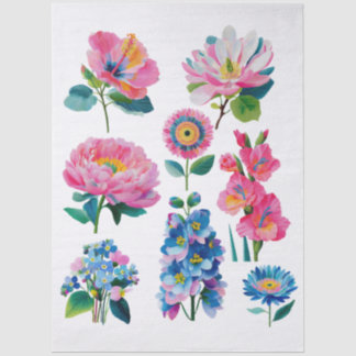 Aquarellblumen seidenpapier