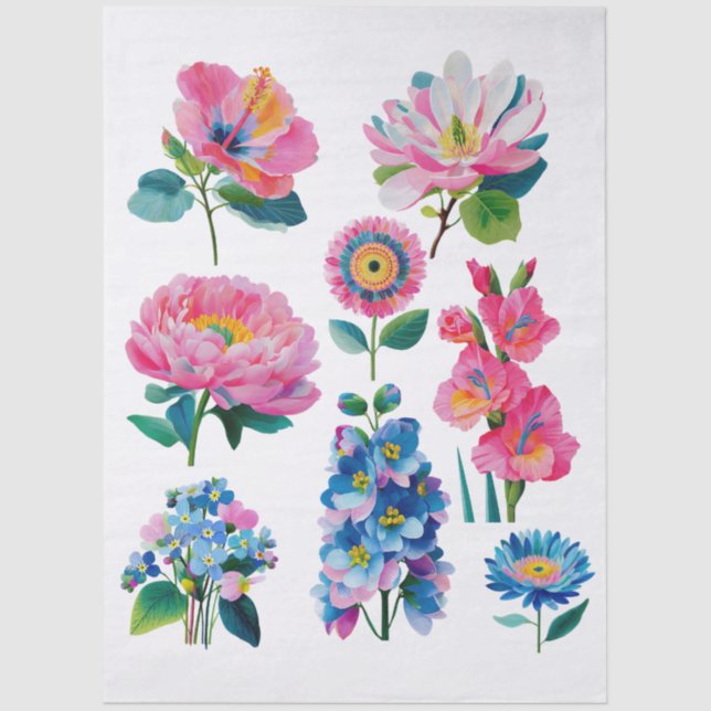 Aquarellblumen  seidenpapier (Vorderseite)
