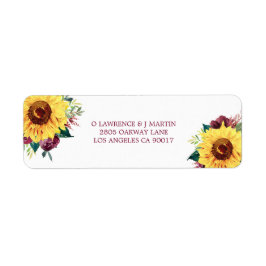 Aquarellblumen Sonnenblumen Burgund-Rose