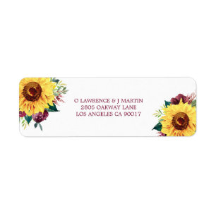 Aquarellblumen Sonnenblumen Burgund-Rose
