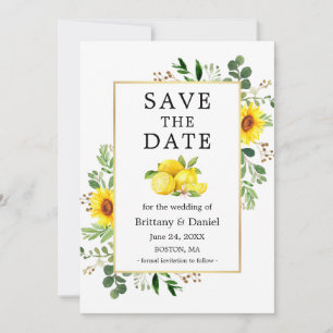 Aquarellblumen Sonnenblumen Save the Date Karte