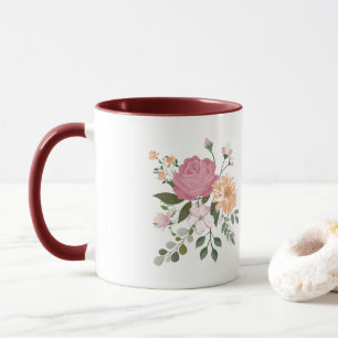 Aquarellblumen tasse
