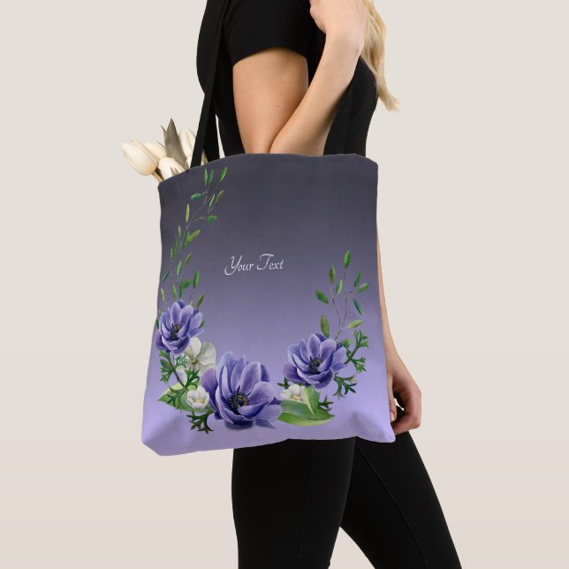 Aquarellblumen Tote Tasche (Von Nahem)