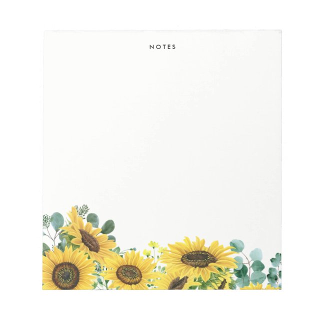 Aquarellblumen und Eukalyptus Garden Custom Notizblock (Vorderseite)