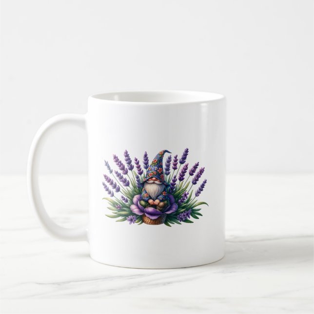 Aquarellblumen und violette Blumen Kaffeetasse (Links)