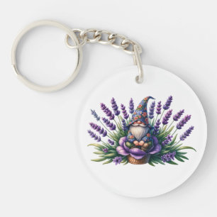Aquarellblumen und violette Blumen Schlüsselanhänger