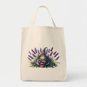 Aquarellblumen und violette Blumen Tragetasche