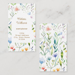 Aquarellblumen visitenkarte