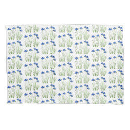 Aquarellblumen Wildblumen Blauer Blume Kissenbezug