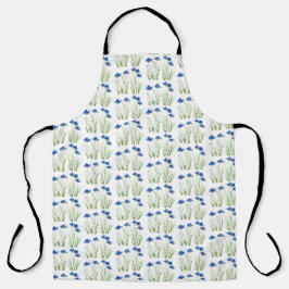 Aquarellblumen Wildblumen Blauer Blume Schürze