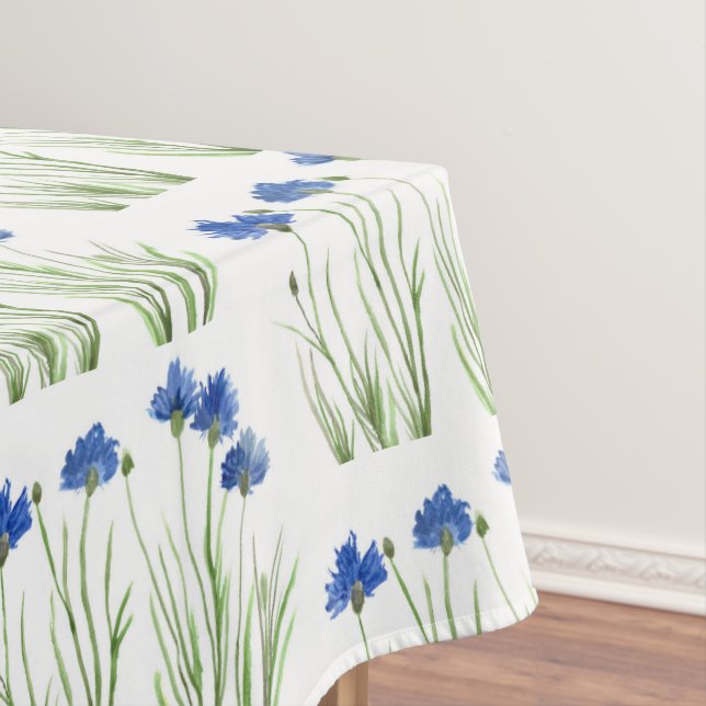 Aquarellblumen Wildblumen Blauer Blume Tischdecke (Beispiel)