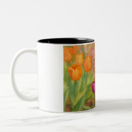Aquarellblumen Zweifarbige Tasse