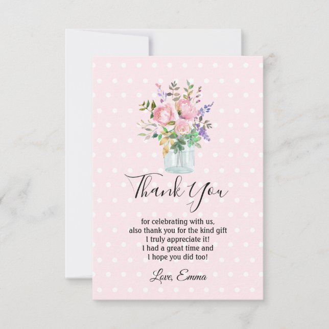 Aquarellblüte, danke Karte (Vorderseite)