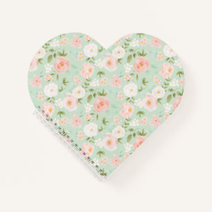 Aquarellblüte in Rosa und Pfirsich Notizbuch