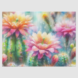 Aquarellblüte Sukkulente Kakteen Decoupage Seidenpapier