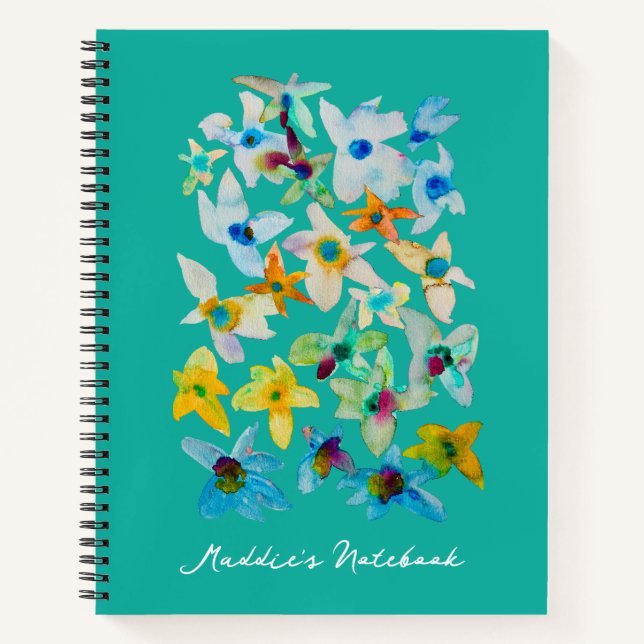 Aquarellblüten Notizbuch (Vorderseite)