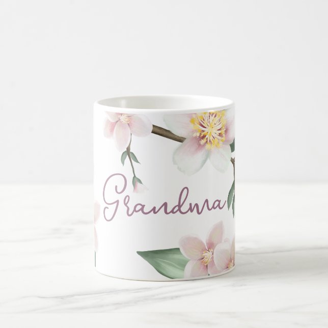 Aquarellblüten Oma Kaffeetasse (Mittel)