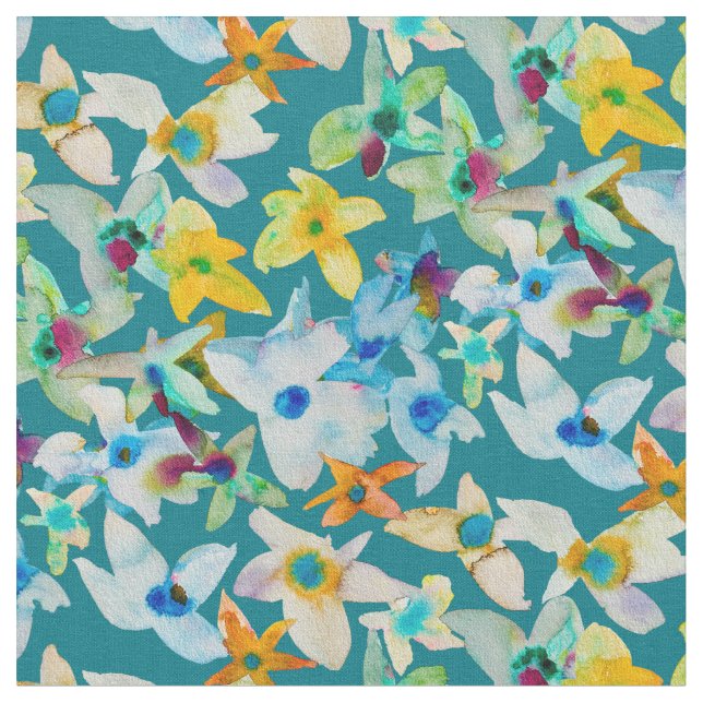 Aquarellblüten Stoff (Nahaufnahme)