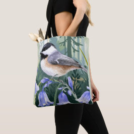 Aquarellblüten und Chickadee