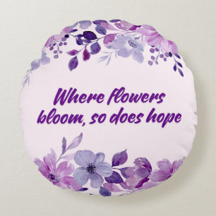 Aquarellblüten und Hope Round Pillow Rundes Kissen