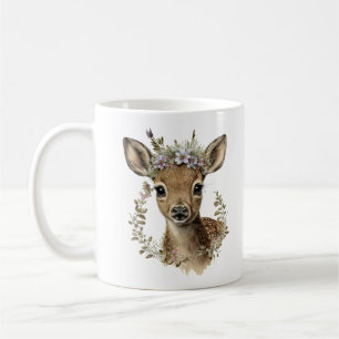 Aquarellblütenbaby Hirsche Niedlich Kaffeetasse